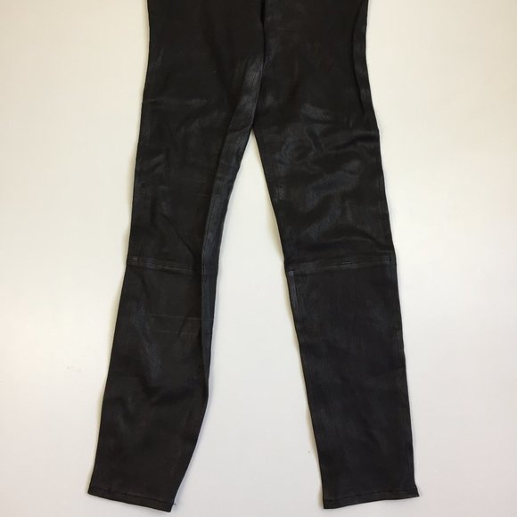 NWT L'AGENCE Black France 100% Genuine Lamb Leather Slim Fit Legging Pants - Picture 6 of 12